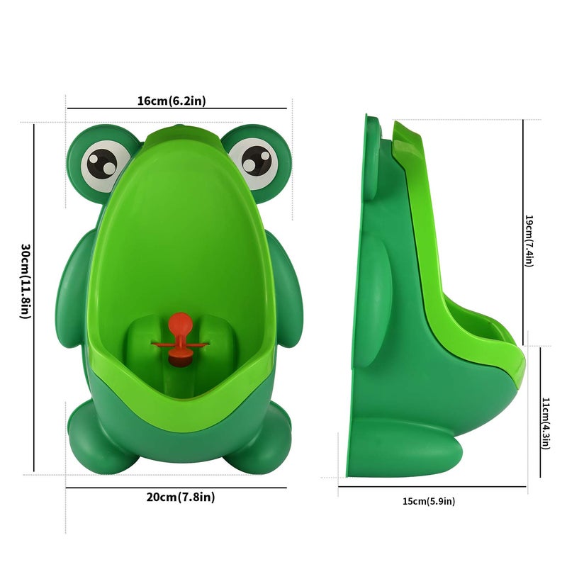 Sundee Cute Frog Standing Potty Training Urinal for Boys Toilet with Funny Aiming Target - Blackish Green - Image 2