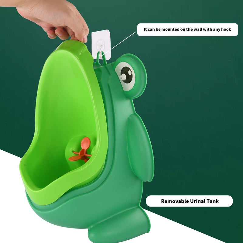 Sundee Cute Frog Standing Potty Training Urinal for Boys Toilet with Funny Aiming Target - Blackish Green - Image 4