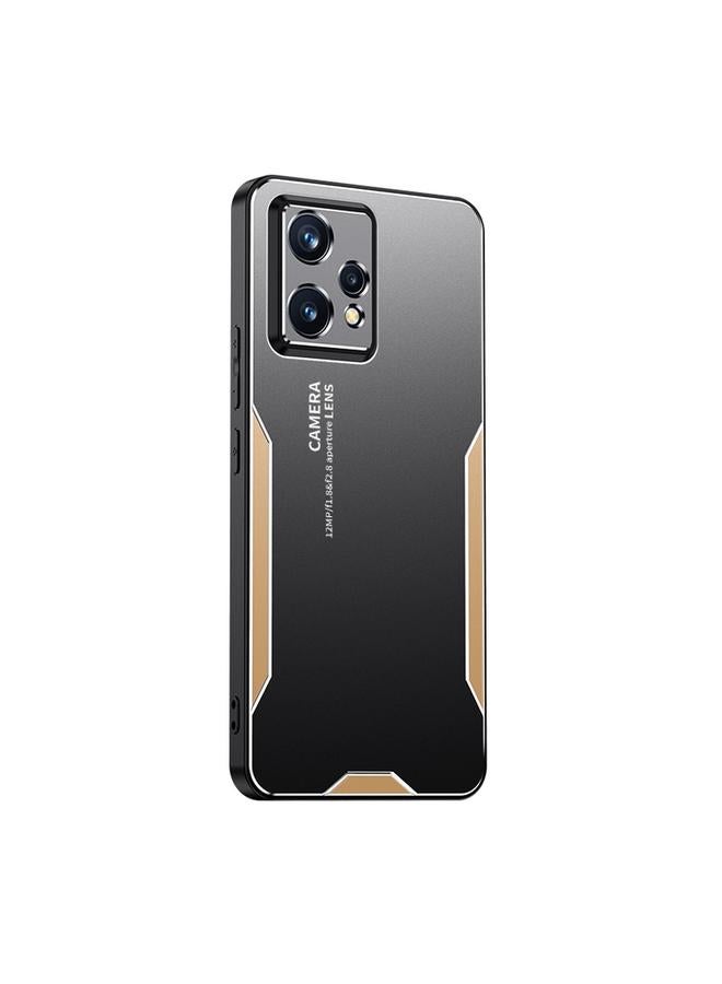 Zaboon For Realme 9 Pro Blade Series TPU Hybrid Metal Phone Case(Gold)