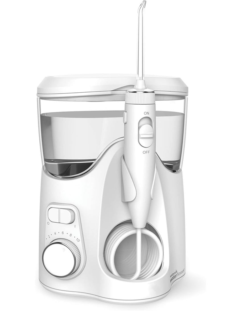 واتربيك واتر بيك ألترا بلس لتنظيف الأسنان بالماء - 5 رؤوس، نظام تحكم متقدم بالضغط، 10 إعدادات، لإزالة طبقة البلاك، لون أبيض، موديل WP-150UK - Image 2