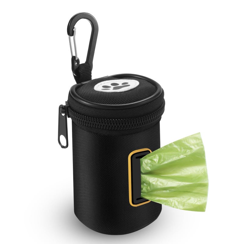Rasse Dog Poop Bag Holder for Leash - Doggy Poop Waste Bag Dispenser Zipper Pouch with Carabiner Clip, 1680D Nylon Oxford Poop Bag Dispenser for Leashes Doggy Poop Bag Holder for Travel, Dog Walking, Park - Image 1