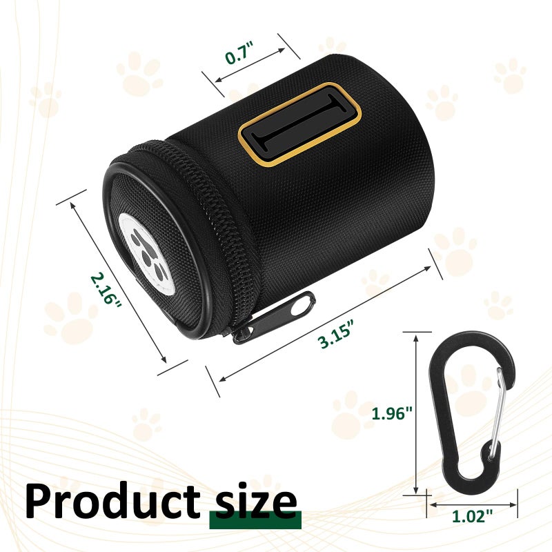 Rasse Dog Poop Bag Holder for Leash - Doggy Poop Waste Bag Dispenser Zipper Pouch with Carabiner Clip, 1680D Nylon Oxford Poop Bag Dispenser for Leashes Doggy Poop Bag Holder for Travel, Dog Walking, Park - Image 5