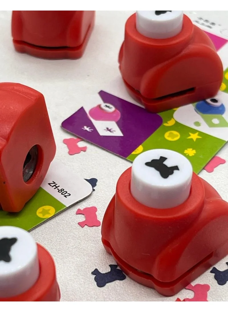 Kağıt Gemi Dükkan Red Mini Hole Punch with Ribbon Pattern