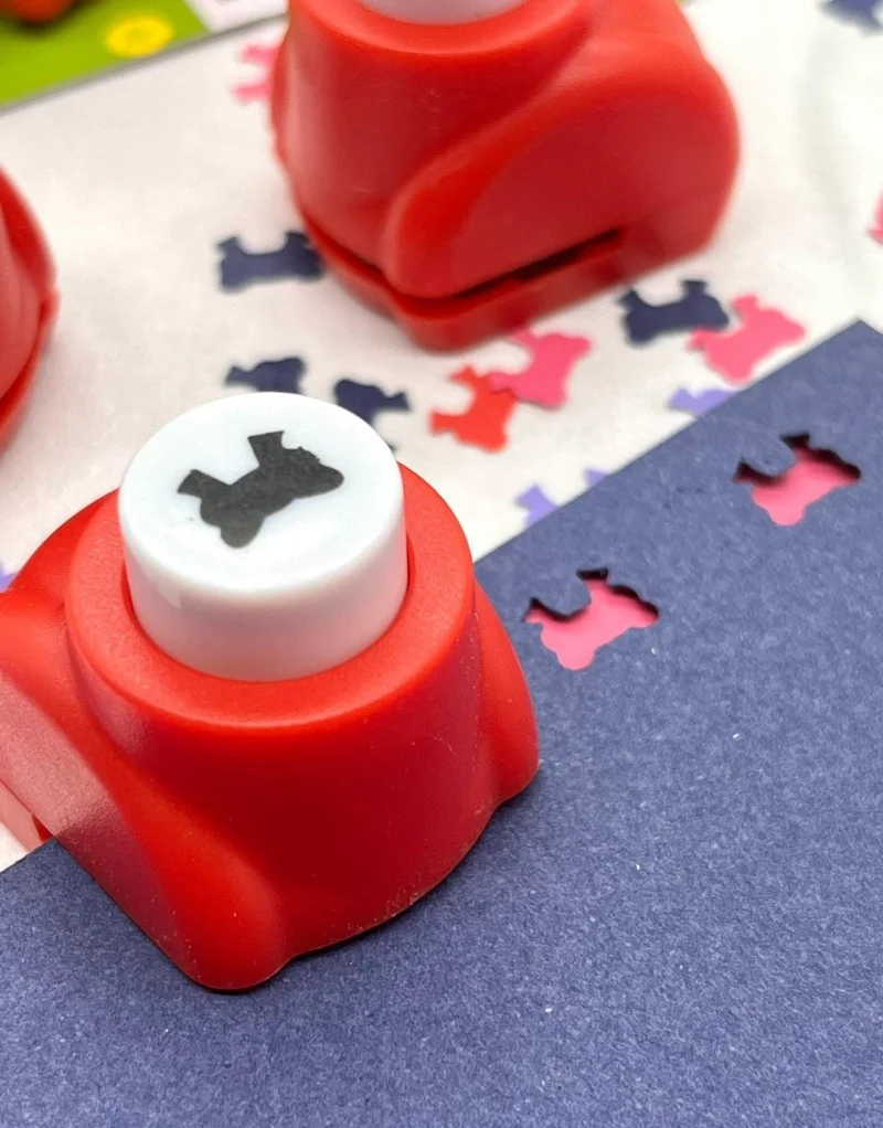 Kağıt Gemi Dükkan Red Mini Hole Punch with Ribbon Pattern