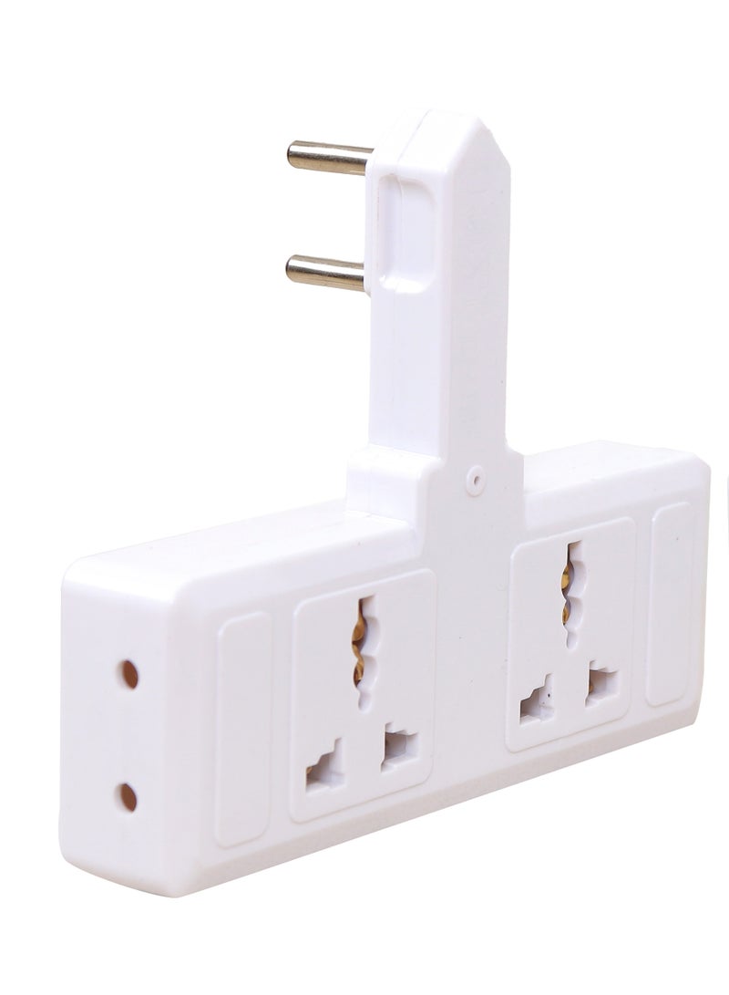 Electrical wall socket, 4 outlets, 220V, white, easy installation - Image 1