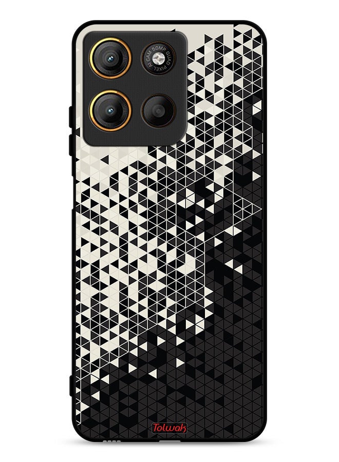 Tolwak Motorola Moto G15 Protective Case Cover Pattern Digital Art Triangle