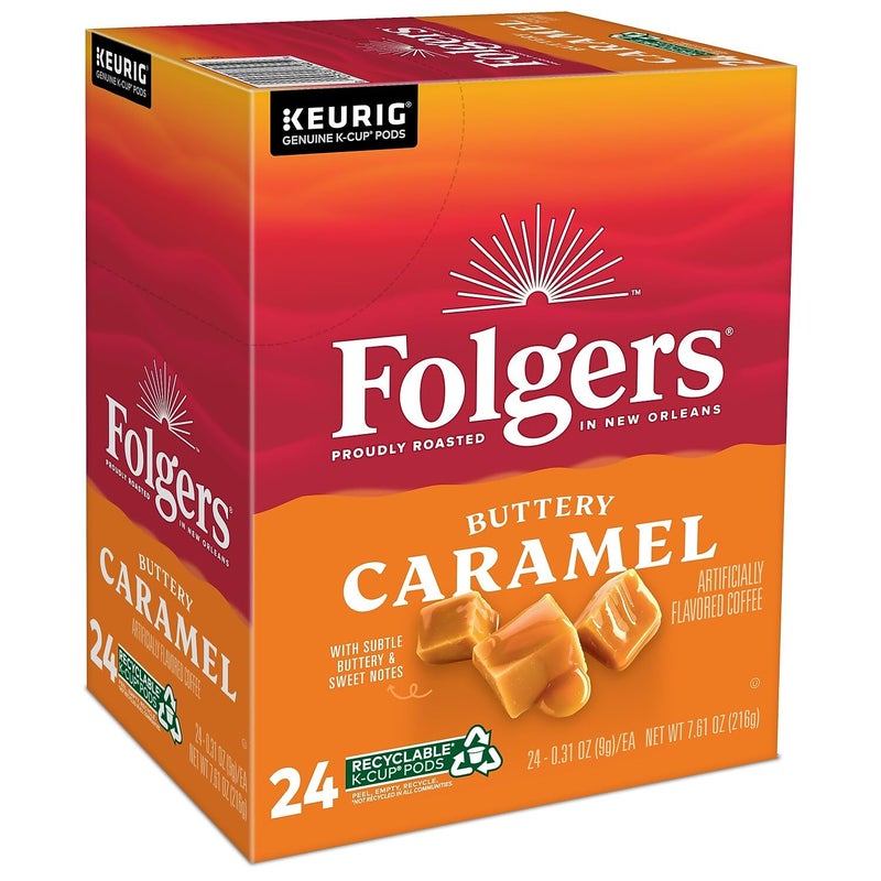 Folgers 6680 Caramel Drizzle Coffee K-Cups, 24/box - Image 2