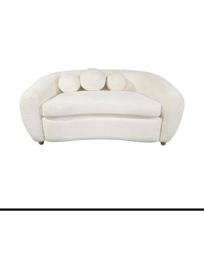 Poppins Home Modern Design Living Room Furniture Love Seat White 2 seater Home Leisure Lounge sofa - Image 1
