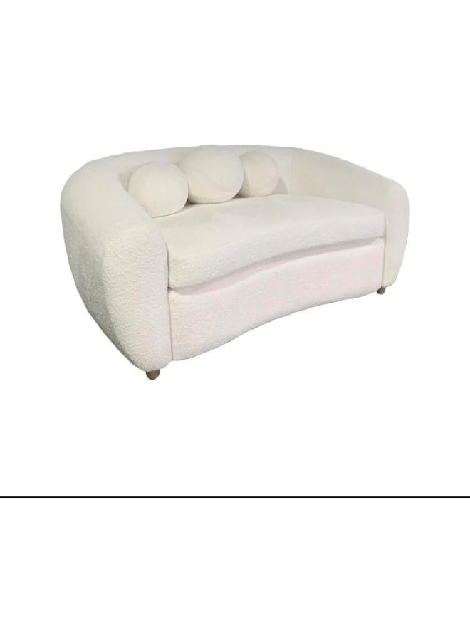 Poppins Home Modern Design Living Room Furniture Love Seat White 2 seater Home Leisure Lounge sofa - Image 4