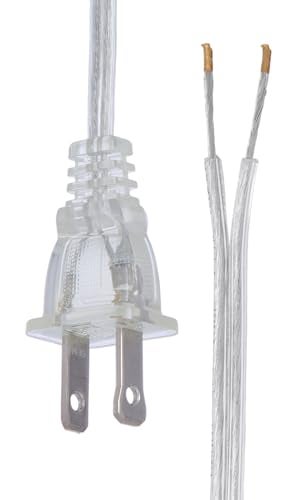 B&P Lamp® Clear Silver Lamp Cord, 6 Foot Long SPT-1 Wire, UL Listed - Image 4