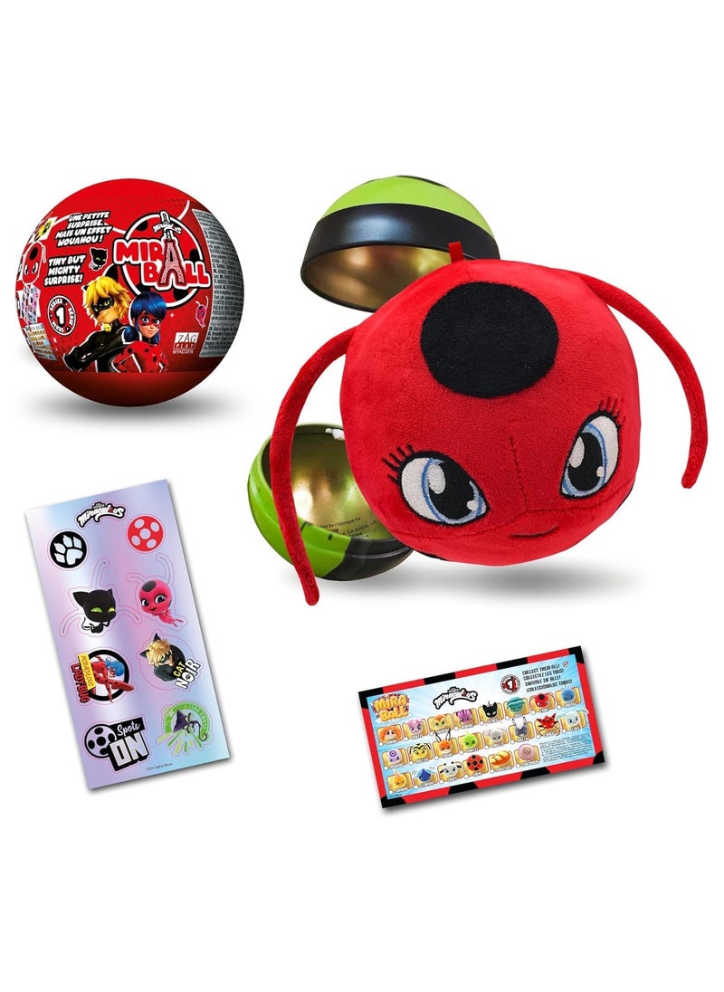Miraculous Miraculous Surprise Miraball ZAG Heroez – 4-in-1 Collectible Set with Plushie, Metal Ornament Ball, Stickers & Ribbon – Kids Gift Ages 4+  - Image 1
