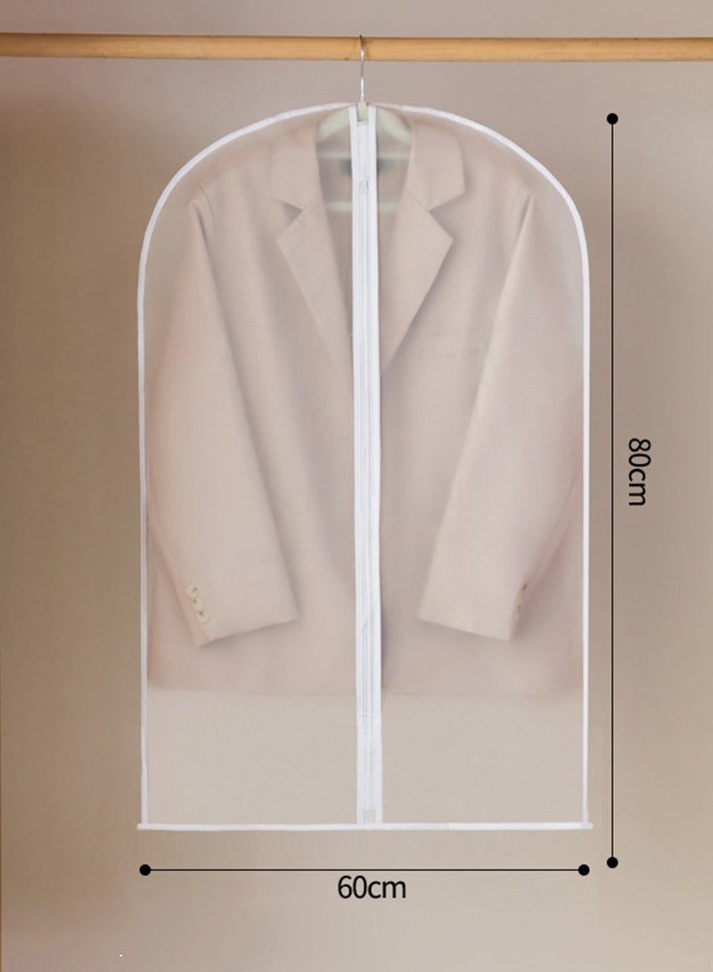 5 Pack Hanging Garment Bags Dustproof Clothes Cover with Zipper Long Plastic Storage Cover Breathable Thicken Suit Dust Cover Sealed Clothes Protector for Dress Gowns Coats Sweater（60CM*80CM）  - Image 2