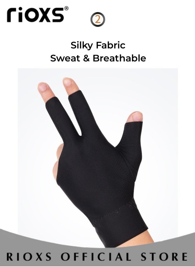 RIOXS 6 Pcs Highly Elastic 3 Fingers Billiard Gloves for Men and Women Non-slip Pool Glove Snooker Cue Sport Wear on the Left Hand  - Image 3