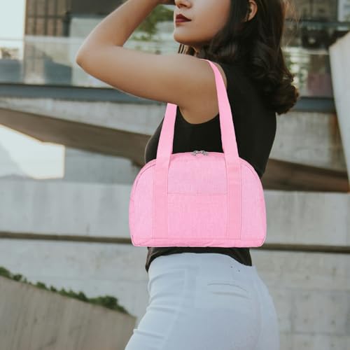 Leamekor Mini Gym Bag for Women Girls 12 inch Small Gym Tote Lightweight Small Carry On Duffle Bag for Travel Sports Pink - Image 3