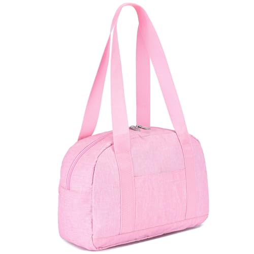Leamekor Mini Gym Bag for Women Girls 12 inch Small Gym Tote Lightweight Small Carry On Duffle Bag for Travel Sports Pink - Image 1