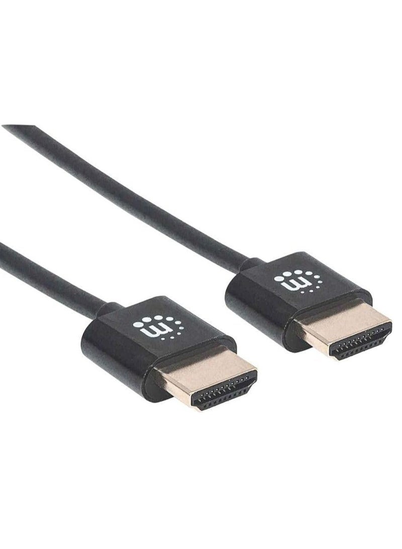 Manhattan Ultra-thin HDMI cable with Ethernet Male-to-Ramband Link - 1.8 m Black Color 394369 Manhattan - Image 1