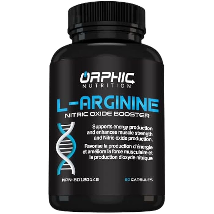 ORPHIC NUTRITION L Arginine Supplement for Men 1000mg+ - 60 Capsules - L Citrulline and Nitric Oxide Supplement to Support Muscle Health, Exercise Endurance, Vascularity, Heart Health, Energy Levels* - Image 1