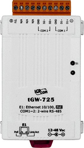 ICP Das بوابة ICP DAS USA ICP-tGW-725 مدمجة من Modbus TCP إلى Modbus RTU/ASCII مع PoE و 2 منفذ RS-485 - Image 3