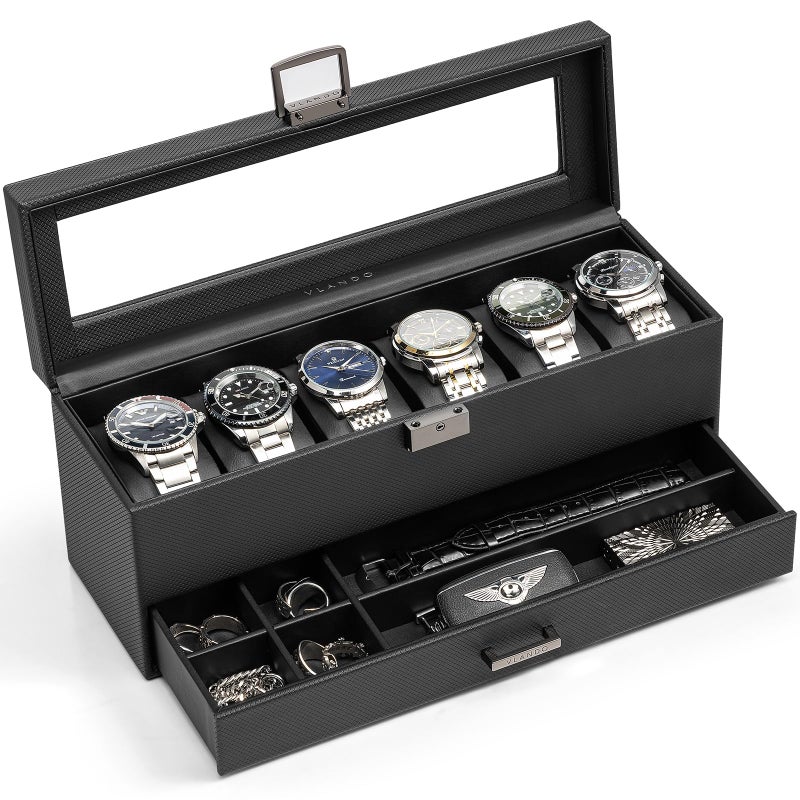 VLANDO 10Slots Watch Cases for Men DBlack - Image 2