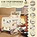 Pithfor Wooden Baby Walker 3in1 Baby Push Walker with Pretend Kitchen Montessori Sensory Activity Center Push Walker Toys for Babies Learning to Walk SittoStand - Image 4