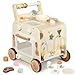 Pithfor Wooden Baby Walker 3in1 Baby Push Walker with Pretend Kitchen Montessori Sensory Activity Center Push Walker Toys for Babies Learning to Walk SittoStand - Image 3