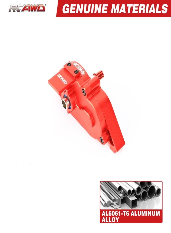 RCAWD Brushed Aluminum Alloy Center Gearbox + 57T Metal Center Gearbox Assembly for 1/10 Arrma Big Rock Granite Typhon Outcast Kraton Arrma 3s 4s Blx&Mega550(Red) - Image 4