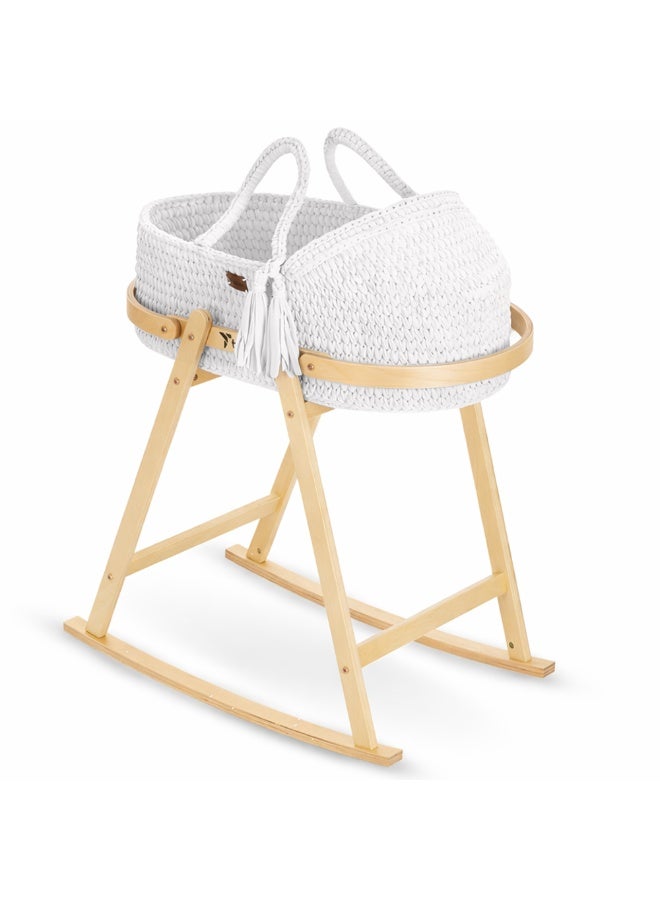 TEKNUM Moses Rope Basket with Stand - White - Image 3