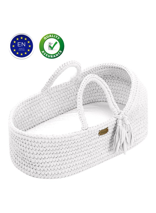 TEKNUM Moses Rope Basket with Stand - White - Image 5