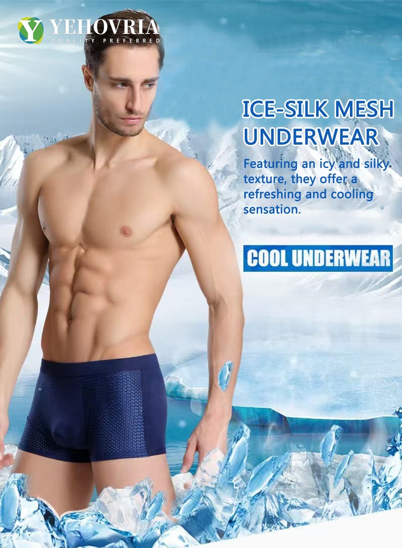 YEHOVRIA Men's Underwear Boxer Briefs Pack,Moisture-Wicking Men's Mesh Underwear,Temp Cooling with Odor Control 6 Pack - Image 2