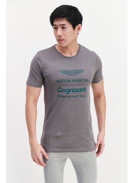 Aston Martin Men Sportswear Fit Short Sleeve T-Shirt, Grey  - Image 1