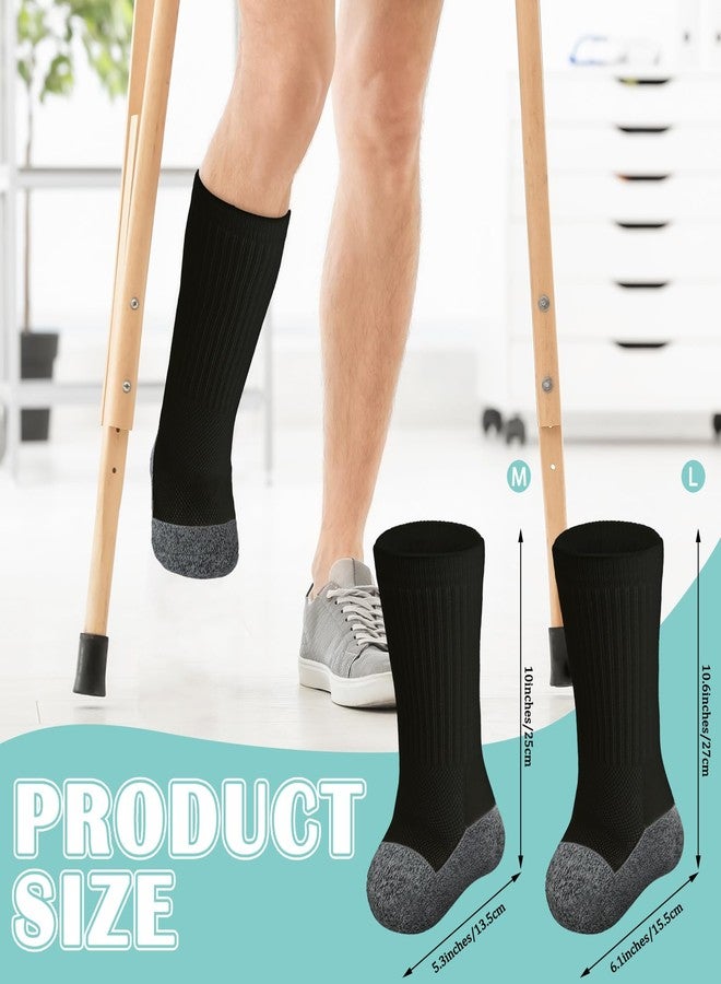 Silicherry 12 Pcs Amputee Socks Crew Soft Prosthetic Socks Breathable Elastic Stump Shrinker Cotton Prosthetic Leg Accessory(Medium,Black, White) - Image 2