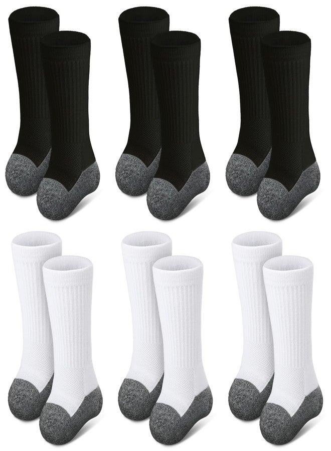 Silicherry 12 Pcs Amputee Socks Crew Soft Prosthetic Socks Breathable Elastic Stump Shrinker Cotton Prosthetic Leg Accessory(Medium,Black, White) - Image 1