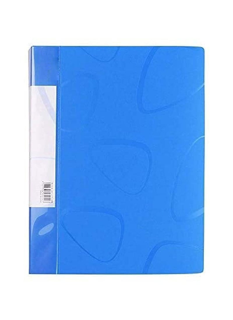 Alissa - 40-Pocket Business A4 Sheet Presentation Book 80-Page Capacity Clear Book Available for Report Sheets Artworks Music Sheets Clippings Organizer (Blue) - Image 1