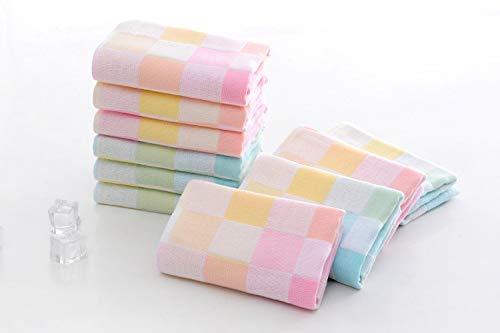 ELEG & STILANCE ELEG STILANCE Soft Multicolor Cotton Face Towel Hanky for WomenCheck Hanky Girls and Kids Size 105 x 105 inch Pack of 6 - Image 2