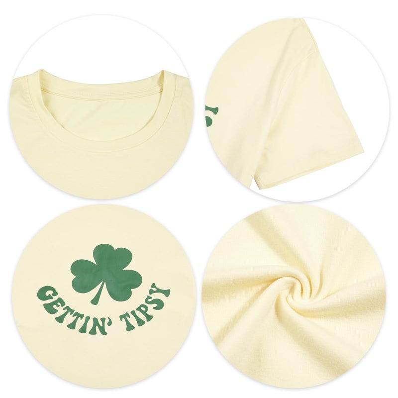 MYHALF St Patrick Day Shirts Women Irish St Patrick T Shirt Lucky Shamrock Graphic Tees Casual Short Sleeve Oversized Tops - Image 4