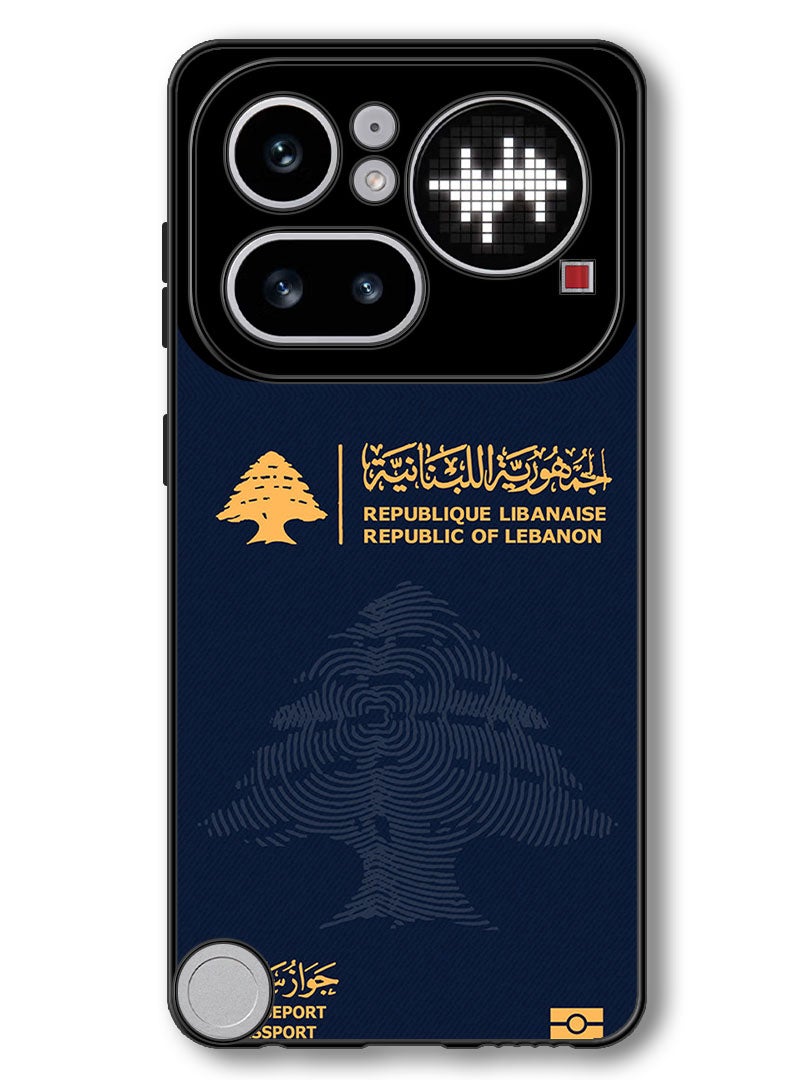 ثيودور جراب متوافق مع هاتف Nothing Phone 4a Pro بشاشة 6.83 بوصة، يوفر حماية من الصدمات، ويحمل جواز سفر لبناني. - Image 1