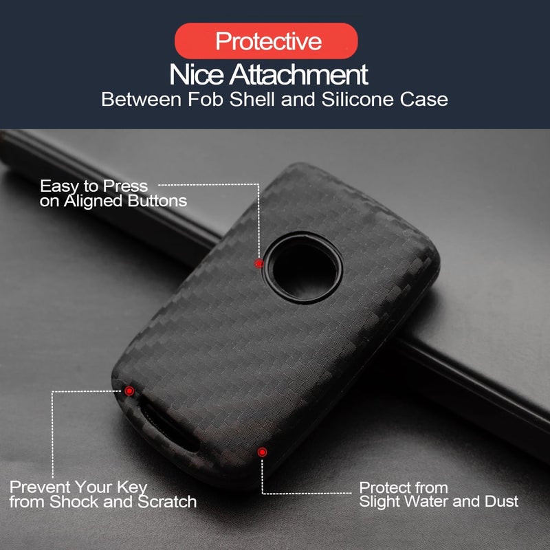 INFIPAR 2pcs Compatible with Mazda 3 6 3 Sport CX-3 CX-5 CX-9 CX-30 CX-50 CX-90 MX-5 Miata MX-30 EV Carbon Fiber Looks Black Key Fob Cover Case Key Chain Protector Keyless Remote Holder - Image 4