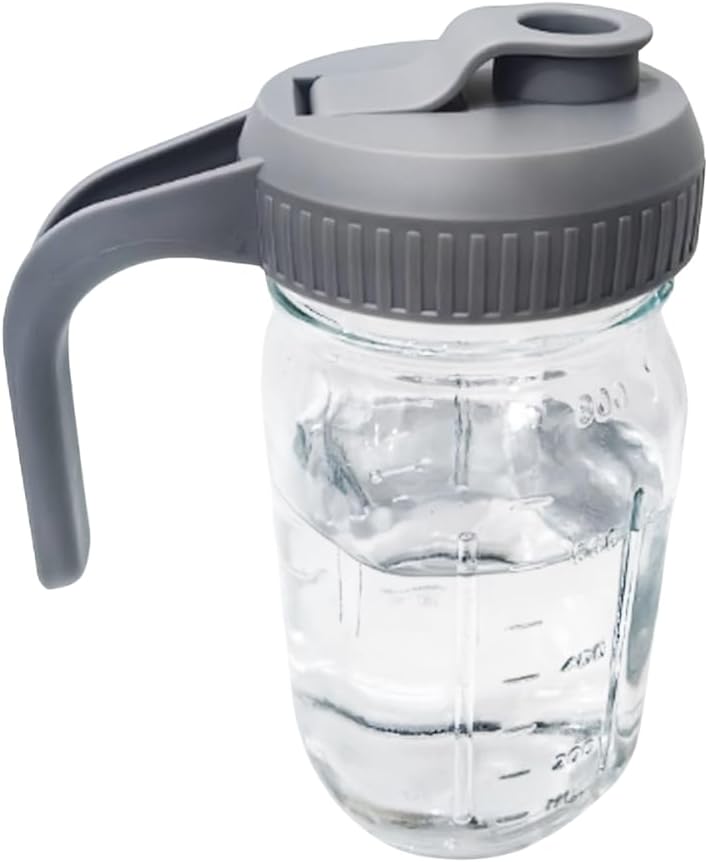 Turtees Glass Pitcher with Strainer Lid, 946ml Capacity, Grey - Image 1
