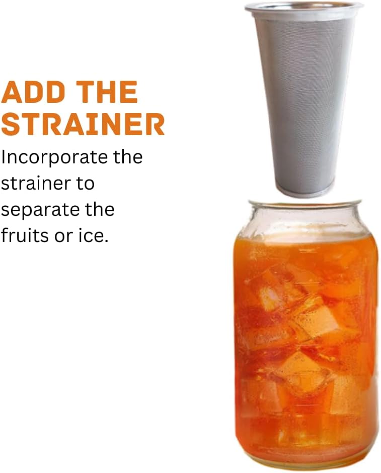 Turtees Glass Pitcher with Strainer Lid, 946ml Capacity, Grey - Image 2