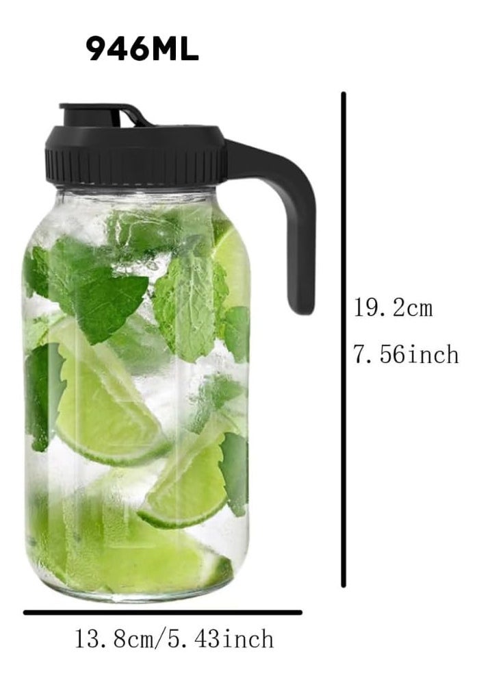 Turtees Glass Pitcher with Strainer Lid, 946ml Capacity, Grey - Image 5