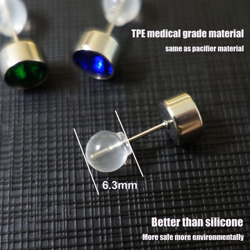 Meniala Comfort Impenetrable Earring Backs with TPE Medical Grade Material, 30 Pieces, Soft Safety Backs, Fits All Types of Earrings (6.3mm Diameter) - Image 2