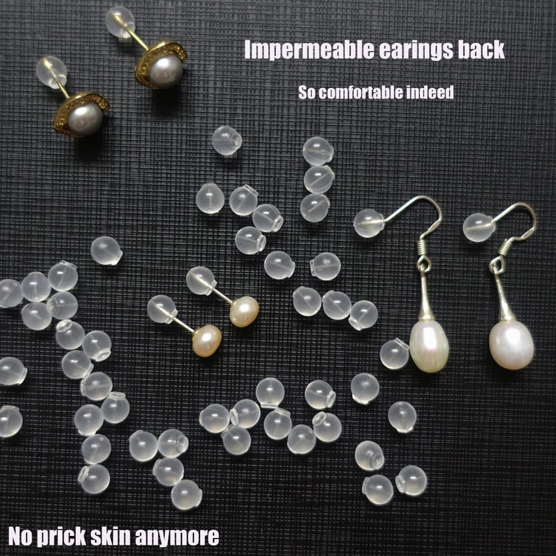 Meniala Comfort Impenetrable Earring Backs with TPE Medical Grade Material, 30 Pieces, Soft Safety Backs, Fits All Types of Earrings (6.3mm Diameter) - Image 3