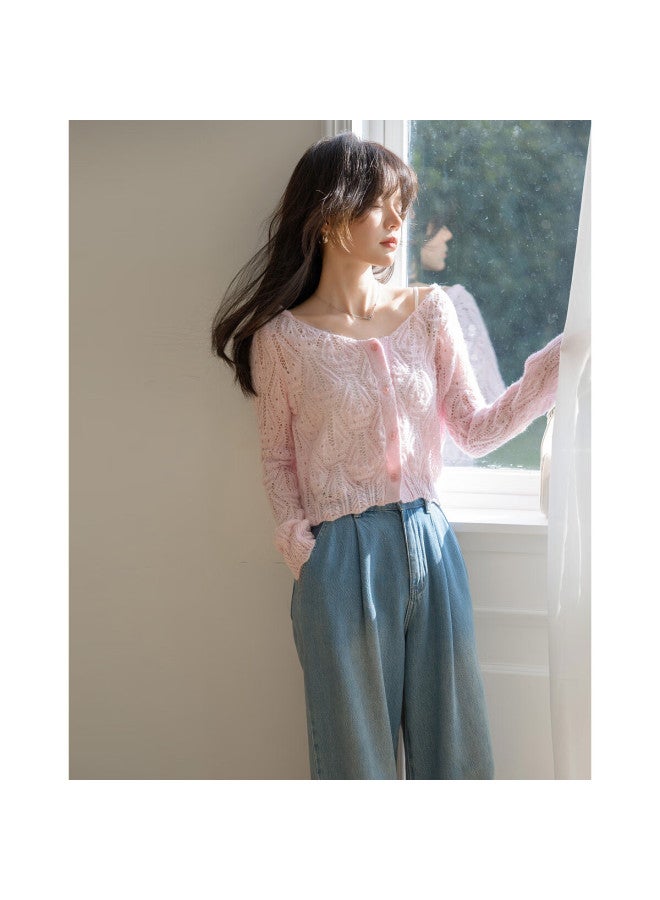 Mt Spring Ladylike Cable Knit Cardigan Sweater, Comfortable, Concealing, Long-sleeve Knitted Top For Wome - Image 1