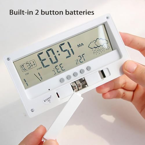 Kadio Desk Clock, Digital Alarm Clock with Transparent Modern Design, Temperature, Humidity, Snooze, Aesthetic Home Decor, Office Decor, Battery Operated Table Clock for Bedroom, Office Shelf Etc - Image 5