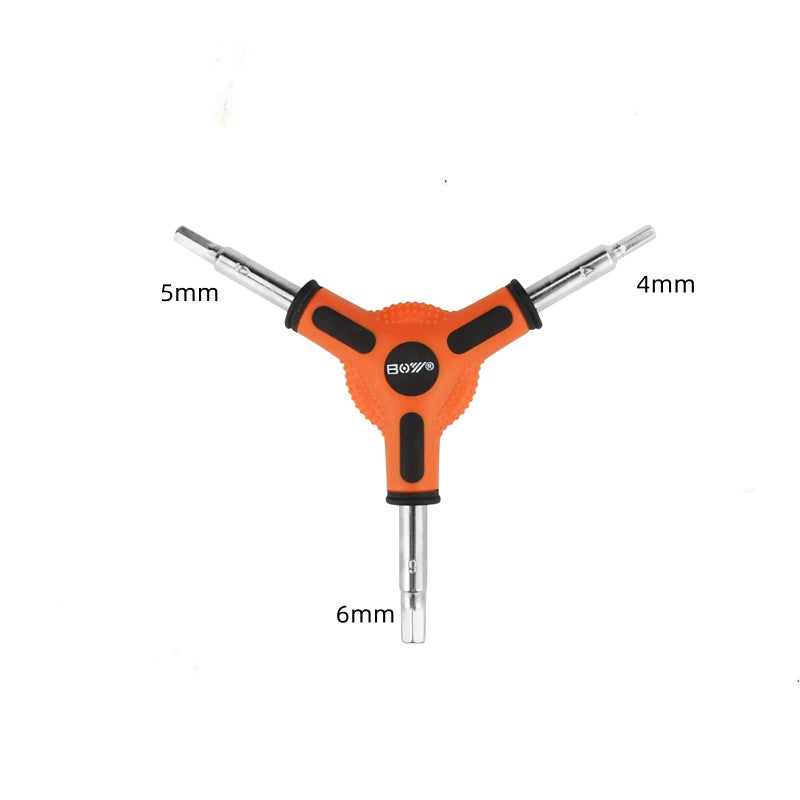 XUKEKOY 4mm 5mm 6mm 3-Way Bike Hex Wrench bicycle Cycling Torque Spanner Internal Hex Key Combination Repair Tools 3 Way Allen Wrench - Image 3