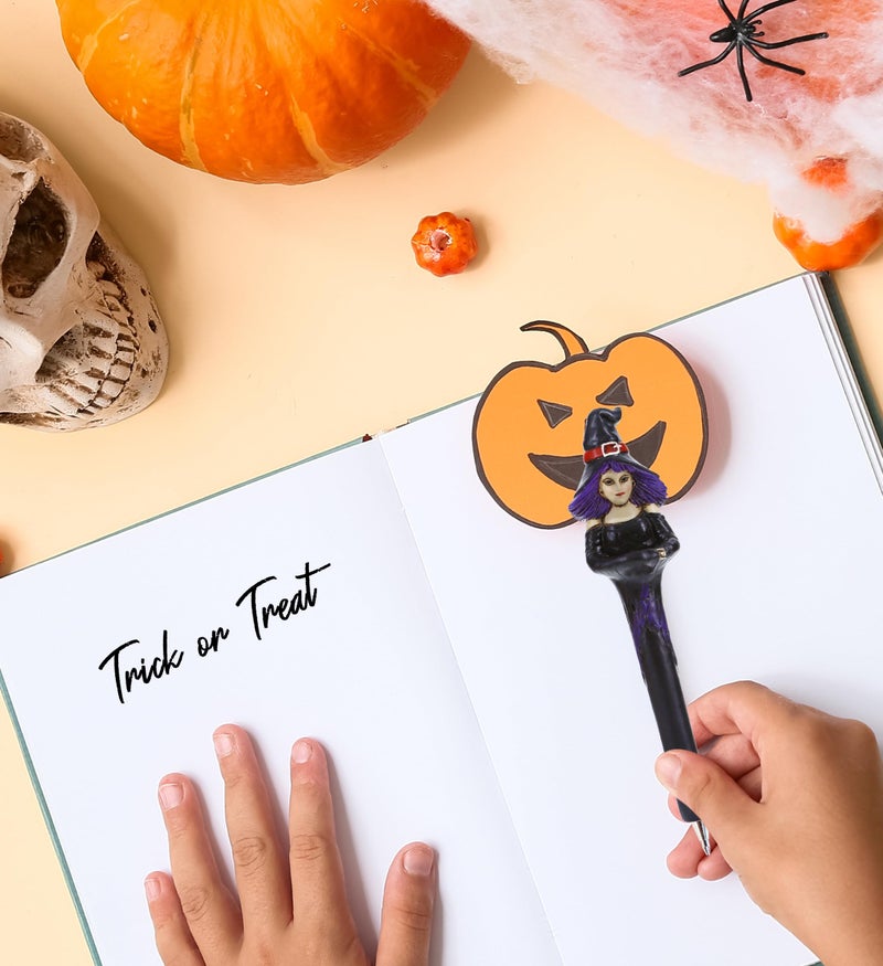Planet Pens Spooky Witch Novelty Pen - Fun and Unique Kids and Adults Ballpoint Pen, Colorful Purple Witch Writing Pen Instrument For School & Office Desk Decor - Image 2