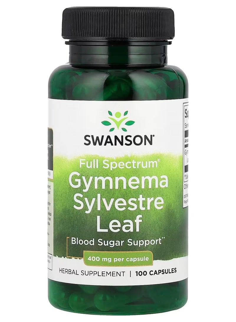 سوانسون أوراق جيمنيما سيلفستر كاملة الطيف 400 ملغ 100 كبسولة - Image 1
