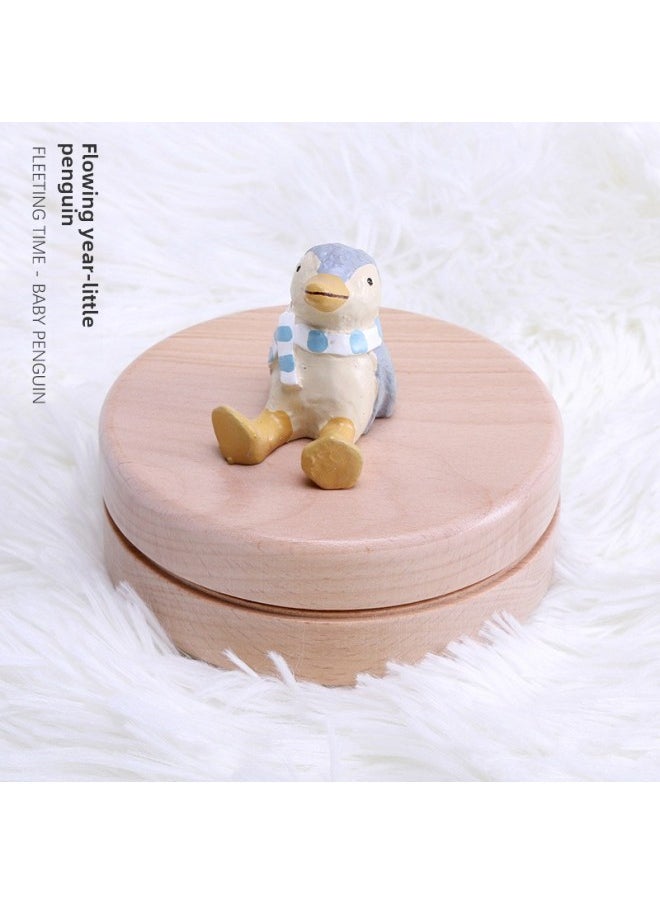 Generic - Beech Children's Nipple Memorial Box Girl Boy's Teeth Looking Up At Starry Sky Collection Box Baby's Teeth Changing Creative-Color:Milk Tooth Box-young Penguin - Image 1