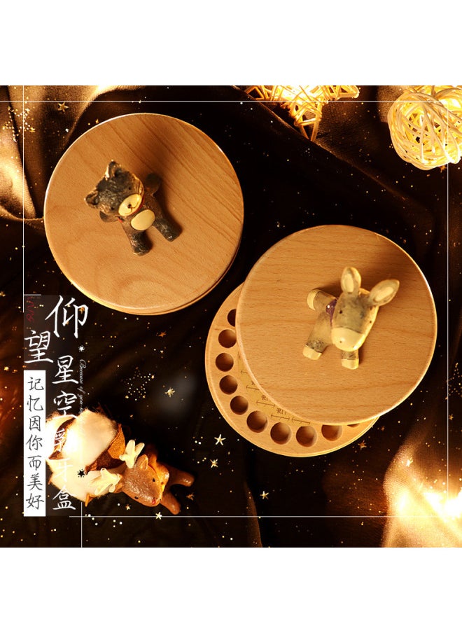 Generic - Beech Children's Nipple Memorial Box Girl Boy's Teeth Looking Up At Starry Sky Collection Box Baby's Teeth Changing Creative-Color:Milk Tooth Box-young Penguin - Image 1