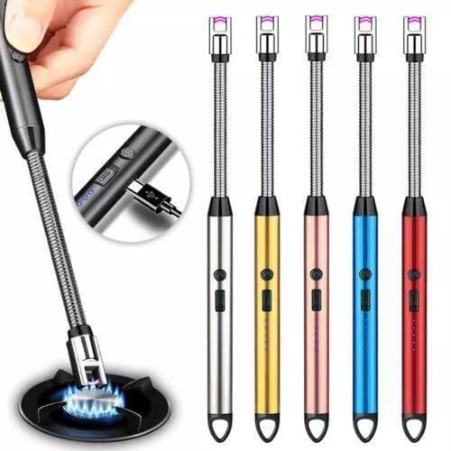 Lwvax Electric Gas Lighter for Kitchen Rechargeable Candle Lighter Plasma Flameless Windproof USB Lighter 360° Flexible Neck Arc Lighter (Multicolor) - Image 4